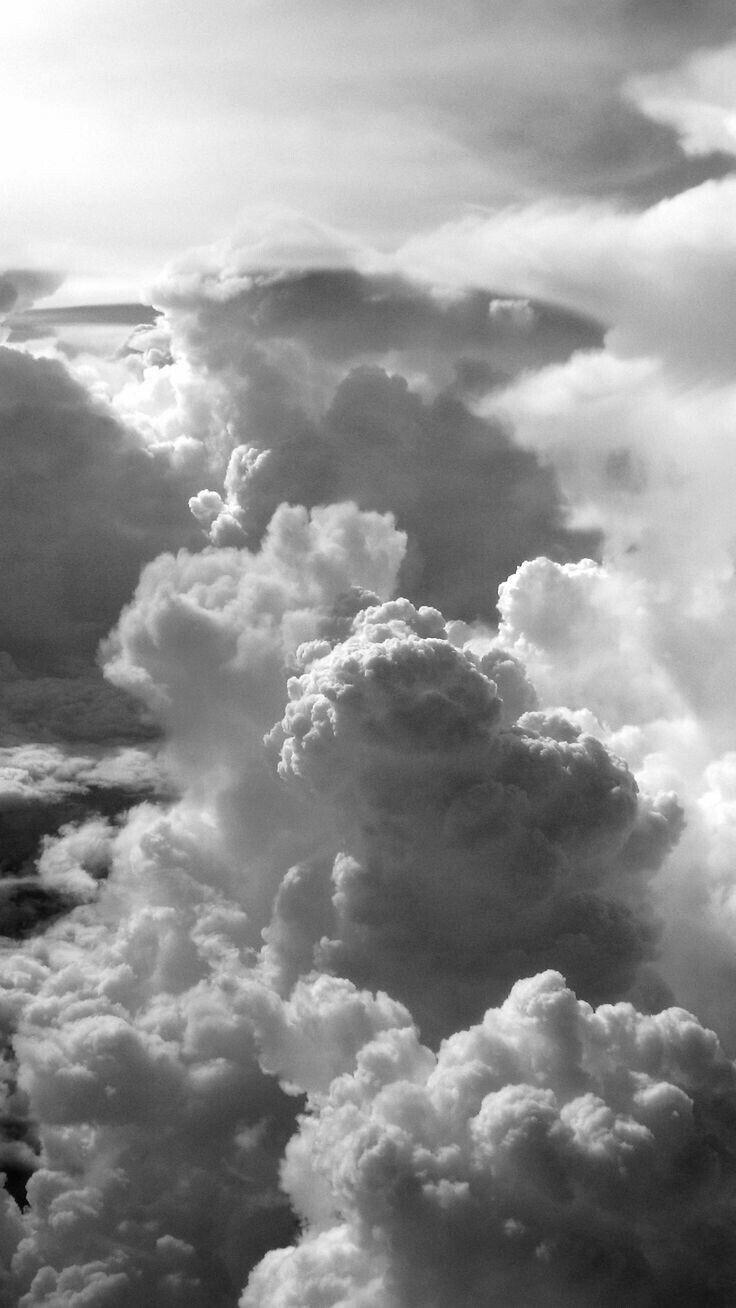 Cloud Wallpaper Grey and White 736x1308